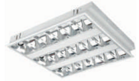 Liuminescencinis šviestuvas ORRO Grille, 3 x 14 W Z/A IP-20, T5, su 3 el. balastais, 600 x 600 mm