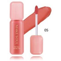 Make Soul Soft Airy Velvet Tint skysti matiniai lūpų dažai - 05 Tiffany & Peach Honey