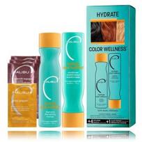 Malibu C Hydrate Color Wellness rinkinys dažytiems plaukams (266 ml. šampūnas + 266 ml. kondicionierius + 4 x 12 ml. kaukė + 5 g. priemonė) - Rinkinys