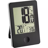 TFA POP Radio-Controlled Thermometer with Clock Black (30-3051-01)