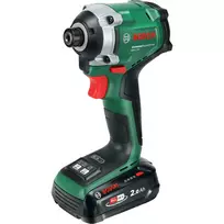 BOSCH UniversalImpactDrive 18V-210 belaidis smūginis suktuvas (18V, 2.0Ah, Li-Ion, 1/4 colio šešiakampis, 210 Nm, 3400 aps./min., dėklas, POWER FOR ALL ALLIANCE)