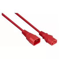 Kabelmeister Power Extension Cable C14 to C13 Red 2m 1.00mm² H05VV-F