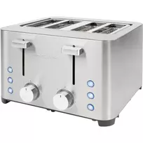 PROFI COOK 4-Slice Toaster PC-TA 1252, Stainless Steel Housing, 2 Removable Crumb Trays, Extra Wide Slots, 1600 W