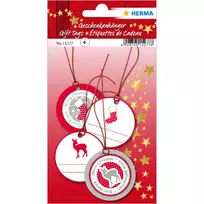 HERMA Kalėdiniai 3D lipdukai raudoni sidabriniai popieriniai 4 vnt 50 mm