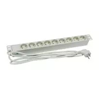 ALLNET 19 inch Accessories Multiple Socket Outlet 9x Sockets (CEE7) to Plug (CEE7) Light Grey Synergy 21