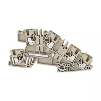 Weidmüller AITB 2.5 BB N-L-PE instaliacinis gnybtų blokas, 3 polių, varžtinis sujungimas, 2,5 mm², DIN bėgelis, tamsiai smėlio spalvos