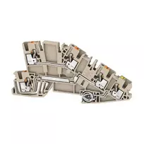 Weidmüller AITB 2.5 L-L-PE Montažinis gnybtų blokas, 2,5 mm², PUSH IN, smėlio spalvos, DIN bėgis
