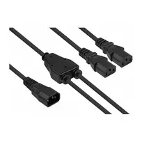 Kabelmeister Y Power Splitter Cable C14 to 2x C13, 0.2m, Black