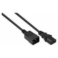 Kabelmeister Power Extension Cable C20 to C13, Black, 1.0m