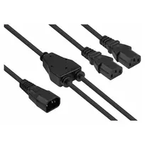 Kabelmeister Y-Splitter Power Cable C14 to 2x C13, 0.5m, Black