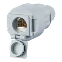 Metz Connect Cat.6A RJ45 Coupler 1-Port Light Grey 1309515003-E