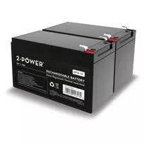 2-POWER BUN0248A VRLA Sealed Lead-Acid Battery Kit (2-Pack) - 12V 12Ah 12000mAh - Black - Replaces RBC6