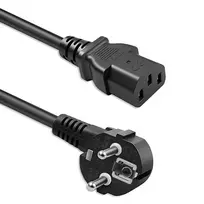 QOLTEC maitinimo laidas su SCHUKO CEE kampuotu kištuku IEC C13 1.8 m juodas