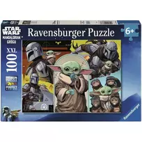Ravensburger vaikiškas dėlionė Star Wars – Mandalorianas ir Grogu (100 detalių)