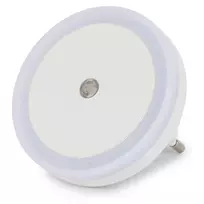 ENTAC LED naktinė lemputė 0,5W apvali šilta balta su prieblandos jutikliu