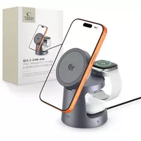 TECH-PROTECT A48 3-in-1 Magnetic MagSafe Wireless Charger 25W Qi2.2 Dark Grey