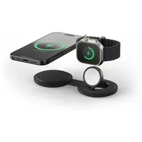 Satechi OntheGo 2-in-1 Wireless Charger su Qi2, juoda, 15W, ST-QTG21K