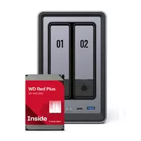 UGREEN DXP2800 2-Bay NAS su 2x 4TB WD Red Plus, Intel N100, 8GB DDR5, 2.5GbE
