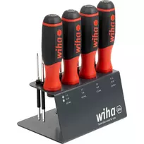 WIHA SoftFinish atsuktuvas su antgalių laikikliu 1/4 inch (Juodas/Raudonas, su reketo funkcija)