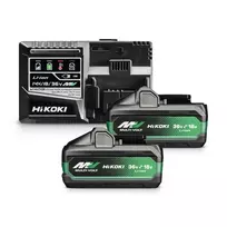 Hikoki 36V MultiVolt Akumuliatorius 2.5Ah (2 vnt.) su Greituoju Įkrovikliu UC18YSL3