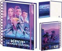 KIDS Notes Užrašinė spiralinė A5 K-pop Demon Hunters Huntrix 80 lapų