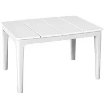Šoninis staliukas 70 x 53 cm, atsparus oro sąlygoms, plastikinis sodo stalas, stačiakampis balkono stalas, 35 kg apkrova, kreminės baltos spalvos