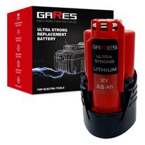 Gares akumuliatorius, skirtas Milwaukee C12 M12 M12B2 M12B3 M12B4 M12B6 M12B9 REDLITHIUM, 12 V 2,5Ah