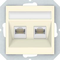 Kompiuterio lizdas VILMA Qr1000 Klrj45-26E2-02, 2 x RJ45, įleidžiamas, 6 kategorijos, dramblio kaulo