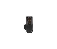 Lauko sieninis šviestuvas su jutikliu 1xE27/40W/230V IP44 juodas/dūminis