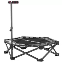 Sulankstomas fitneso trampolinas su reguliuojama T-rankena, transportavimo krepšiu, 120 kg apkrova, plienas, plastikas, juodas