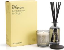 Max Benjamin Žvakė ir kvapų difuzorius Max Benjamin Lemongrass & Ginger, 2 dalių rinkinys