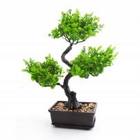 Dirbtinis bonsai medelis vazone, 36 cm, žalias