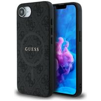 Guess PU Leather 4G Colored Ring MagSafe dėklas telefonui iPhone 16e, juodas