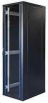 19" Comunication cabinet TOTEN, System G, 42U, 600x800, stiklinės durys, galinės metalinės durys, iki 800kg, juoda / 19-G6842GM