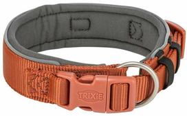 TRIXIE Premium antkaklis, l. platus, L-XL: 53-62 cm/50 mm, rūdžių/grafito