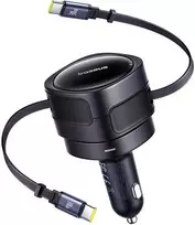 "Baseus PD" automobilinis įkroviklis 2x USB-C prievadas 60W, juodas