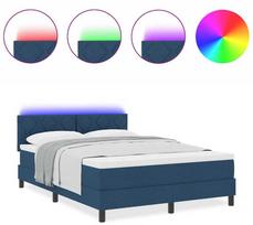 Kiemas lova su LED juostelėmis Mėlyna 160 x 200 cm audinys