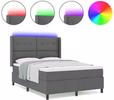 LED Čiužinio Lova Tamsiai pilka 140 x 200 cm audinys