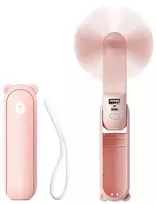 „Jisulife“ nešiojamas ventiliatorius „Life8 Plus“ su USB įkroviklio funkcija, 4500 mAh, ir žibintuvėliu - Rožinė