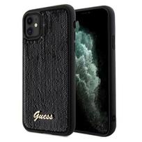 Guess Sequin Script Metal dėklas iPhone 11/XR – juodas