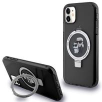 Karl Lagerfeld MagSafe dėklas su žiedu iPhone 11/XR – juodas