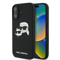 Karl Lagerfeld silikoninis MagSafe dėklas iPhone 16 Plus – juodas