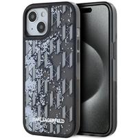 Karl Lagerfeld dėklas iPhone 15 – juodas, blizgučiai
