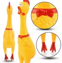 Guminis vištienos formos kramtukas šunims su pištuvu NUXIE®, 30 cm