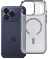 Oem iPhone 18 Pro Max / 17 Pro Max Flexline Mag Cover dėklas, suderinamas su MagSafe, pilkas