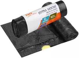 EXTRA STRONG šiukšlių maišai su juosta 60 l, LD/HD, 10 vnt., 6 x 4.4 x 19.5, 00727, Simple Solution