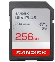 Atminties kortelė Sandisk Ultra PLUS SDXC karta 256GB UHS-I, V10, U1, C10, (200MB/s)