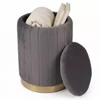 Relaxdays Aksominis daiktadėžė-pufas