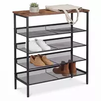 Relaxdays Metalinis ir MDF batų stovas, 5 lentynos