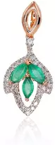 Diamond Sky Jewelry Auksinis pakabukas su deimantais ir smaragdais „Aleksandrija III“